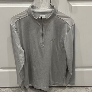 Greg Norman Collection Men's Light Gray Quarter-Zip Sweater